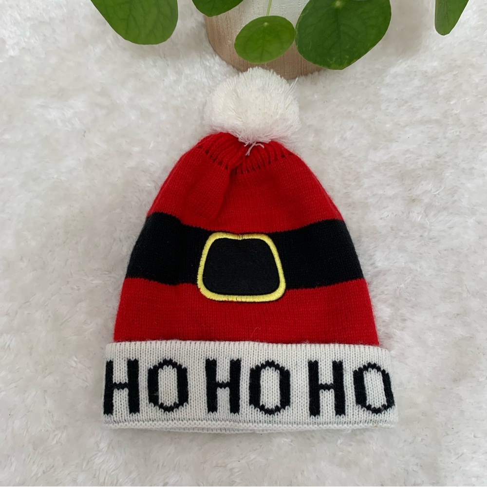 Red Santa Beanie with Pom Pom for Baby & Toddler